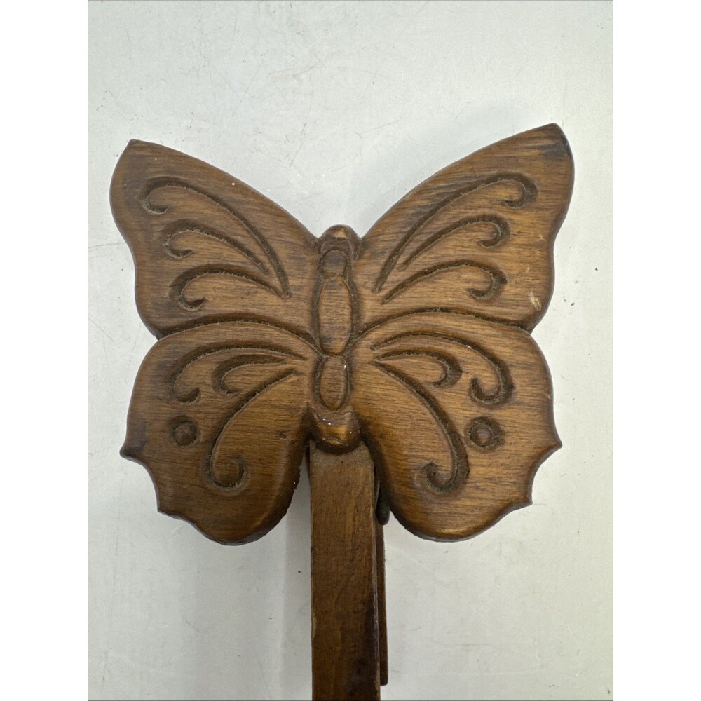 Vintage Wooden Butterfly Clothespin Wood Memo Message - Picture 2 of 3